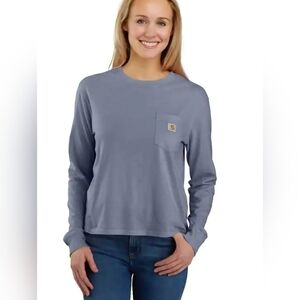 Carhartt Women's Medium Tencel Fiber Series Loose Fit Long-Sleeve Light Purple